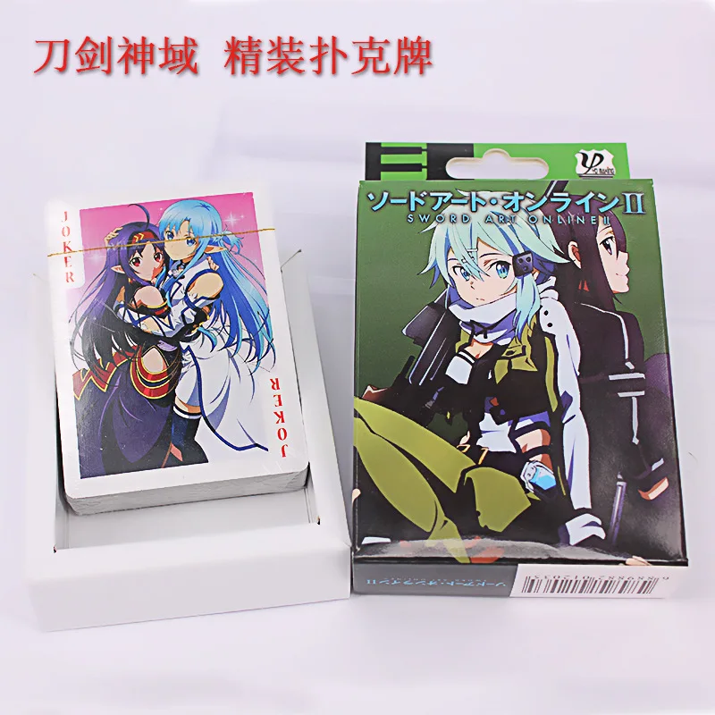 Anime Sword Art Online Poker Kazuto Kirito Asuna Yui Toy SAO Charactor Playing Game Card Deck 54 Card in Pack