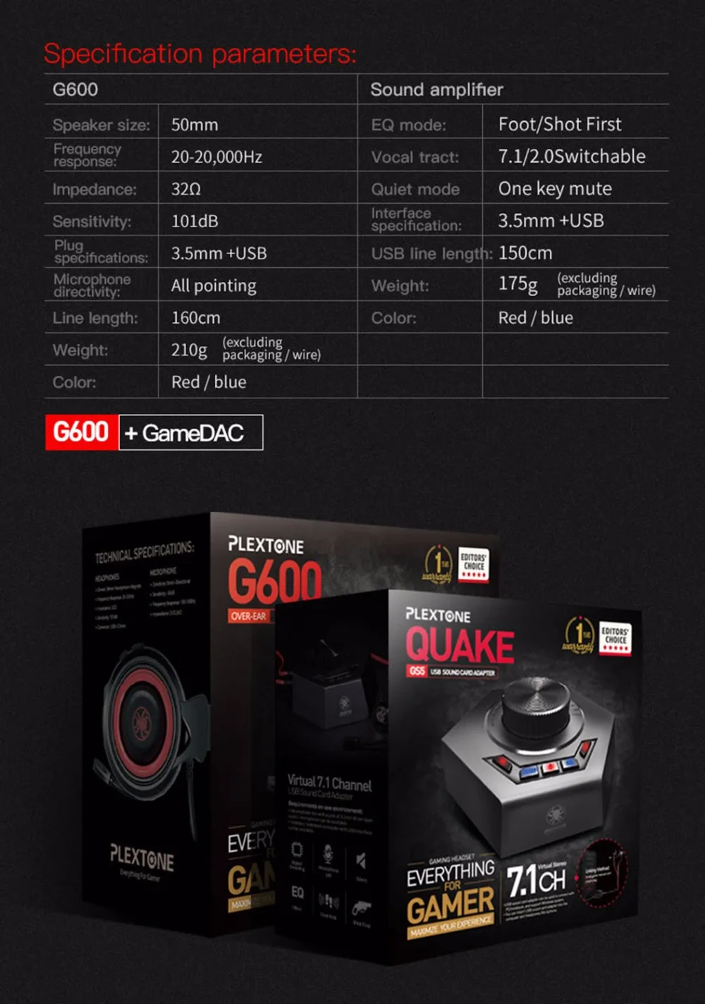 PLEXTONE G600 GameDAC Игровые наушники шлем Стерео ПК гарнитура проводные USB геймерские наушники с микрофоном для компьютера ноутбука
