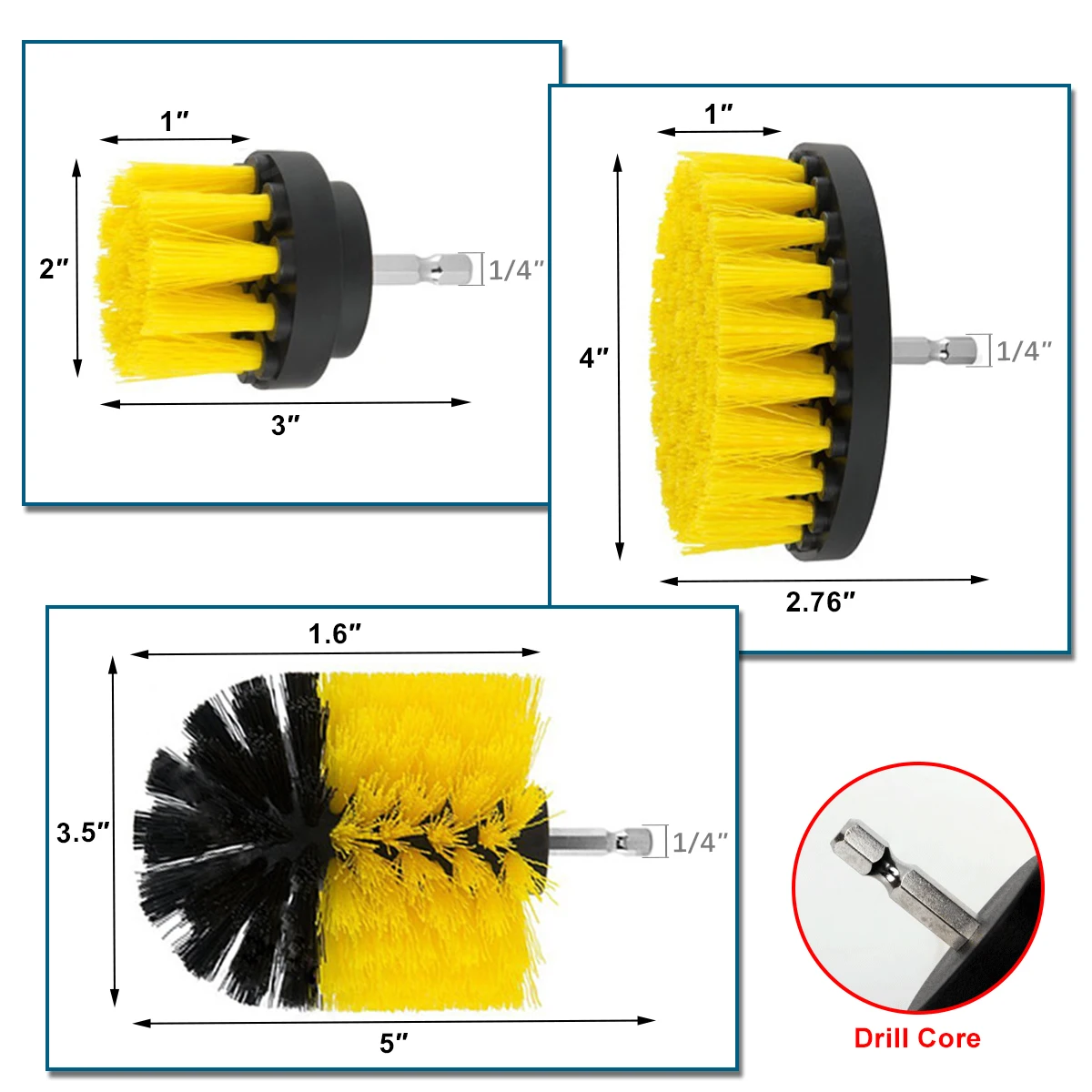 3 шт./компл. набор для электрической дрели пластиковая круглая чистящая щетка