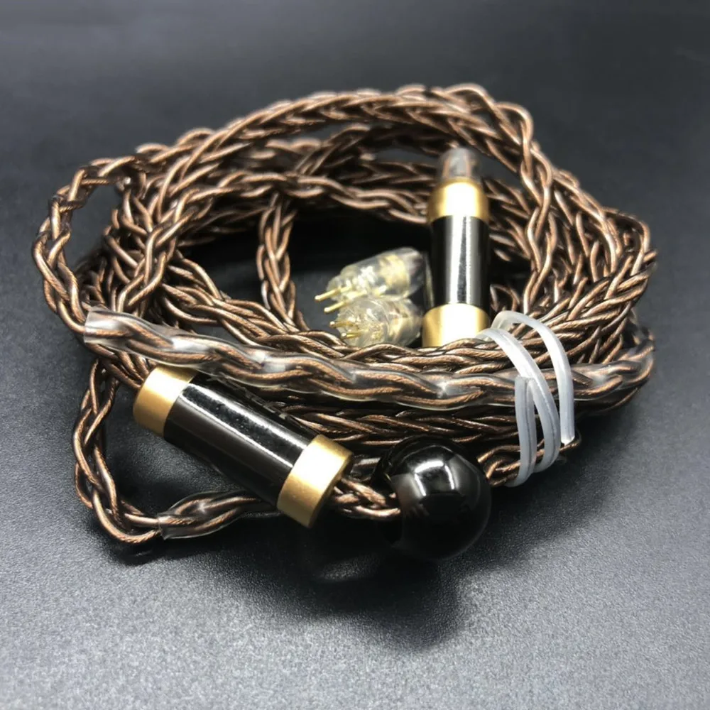 Кабель для наушников FENGRU DIY коричневый JC08 5N OFC 8 Share 200 ядер Shure SE215 IE80 KZ ZST Pro ZSN ZS10 ZSX