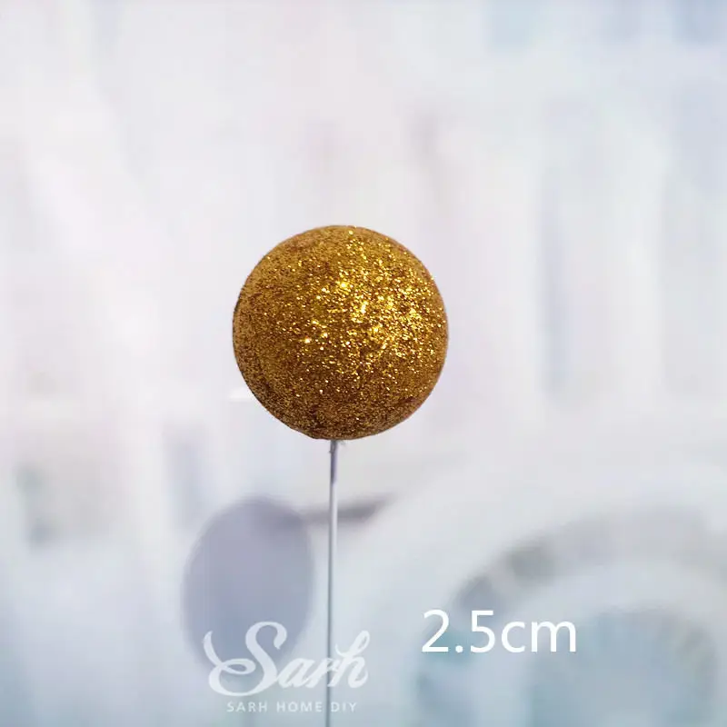 5pc 2.5cm balls Золотая Корона, сетка, бант, единорог, топперы для тортов, украшение для детского дня, вечерние, на День святого Валентина, свадебные, обручальные принадлежности, прекрасные подарки - Цвет: 5pc 2.5cm balls