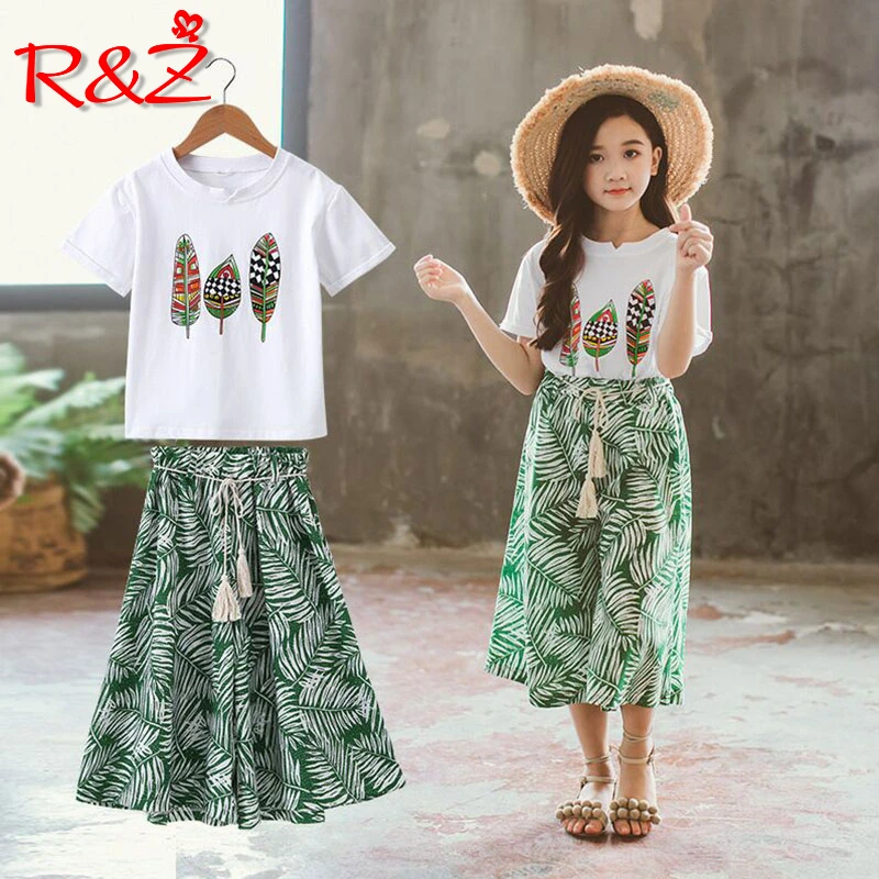 Летние комплекты одежды для девочек рубашка с короткими рукавами маленьких топ +