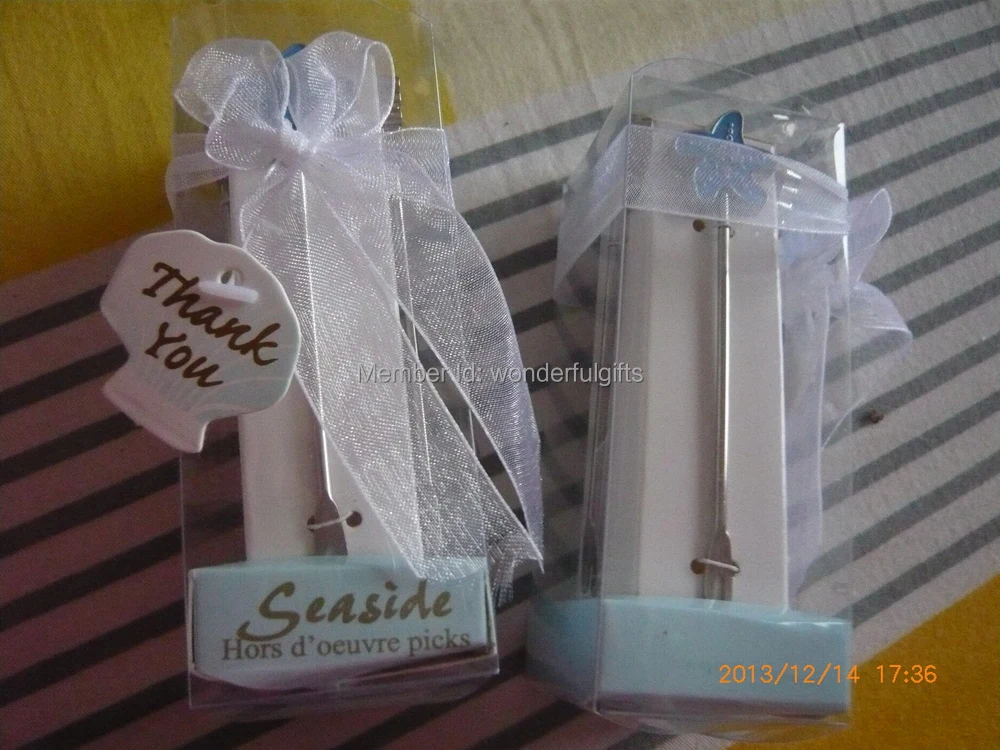 Бесплатная Доставка свадебные подарки и приморские печенья вилки для фруктов