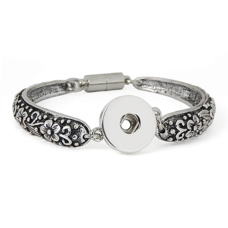 Новый модный Тибетский перьевой металлический 18 мм защелкивающийся браслет