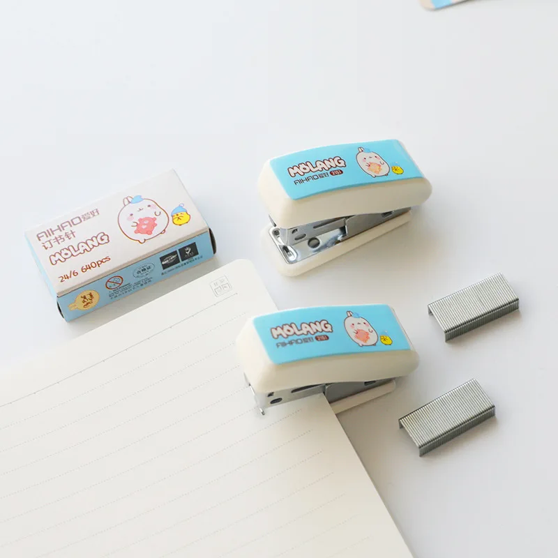 Мини маленький степлер студенческий симпатичный с коробкой штапельных наборов