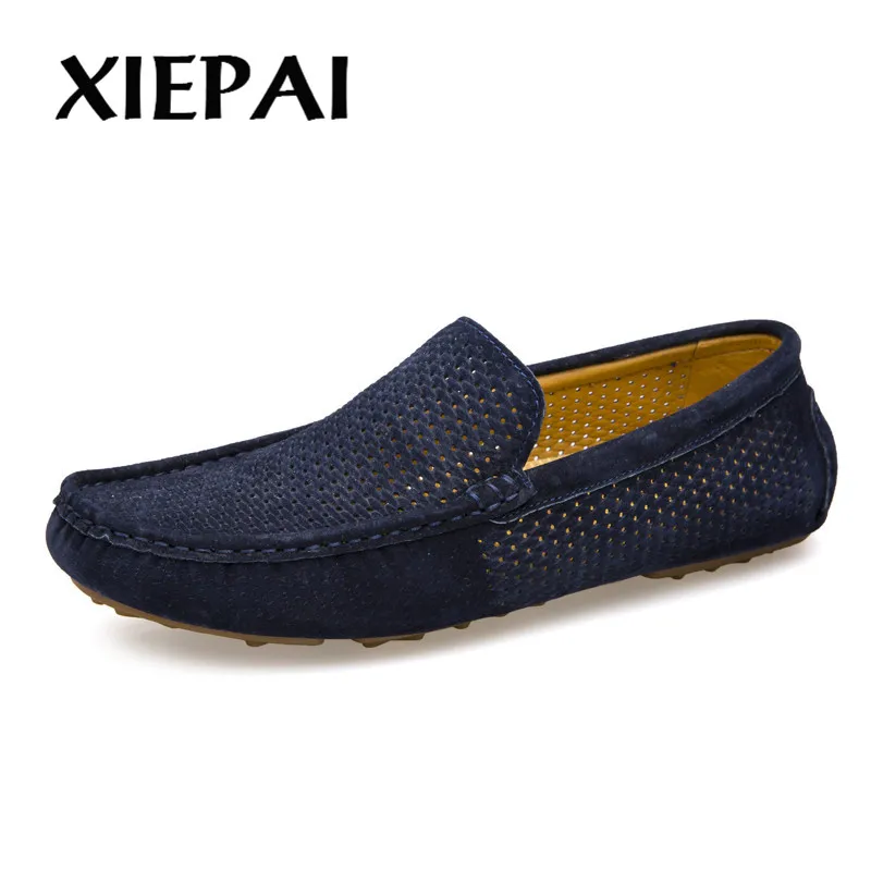 2019 Breathable Men Casual Shoes Suede Leather Loafers Size 38-44 Comfortable Slip-on Male Moccasins New Summer | Обувь