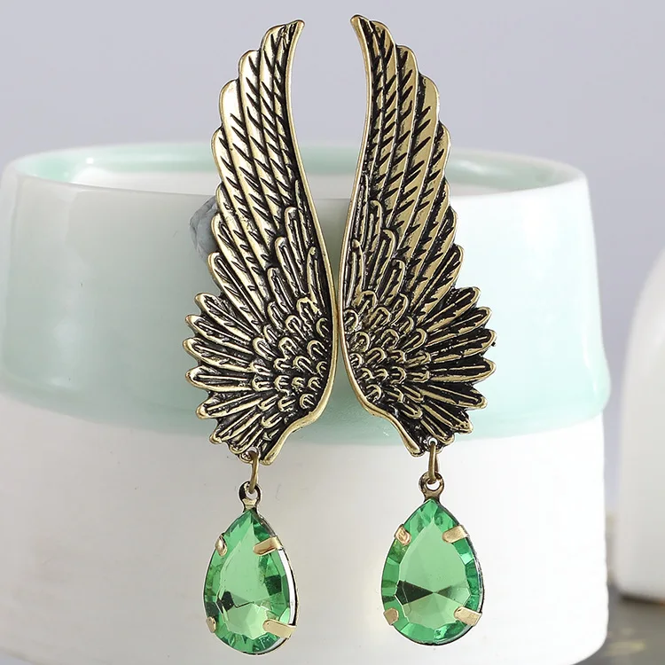 Угловые Крылья клипсы для ушей серьги-клипсы женщин Винтажные Ювелирные изделия