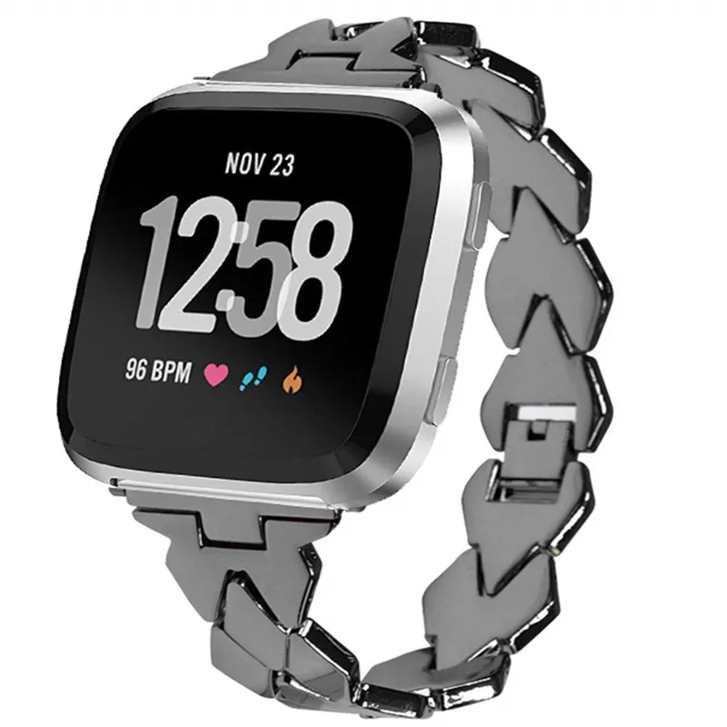 Сменный ремешок в форме алмаза для часов Fitbit Versa из нержавеющей стали |