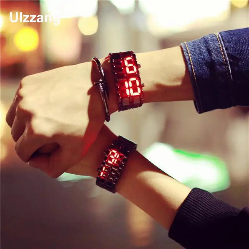 Горячая Распродажа крутые серебряные полностью из нержавеющей стали LED Lava синий