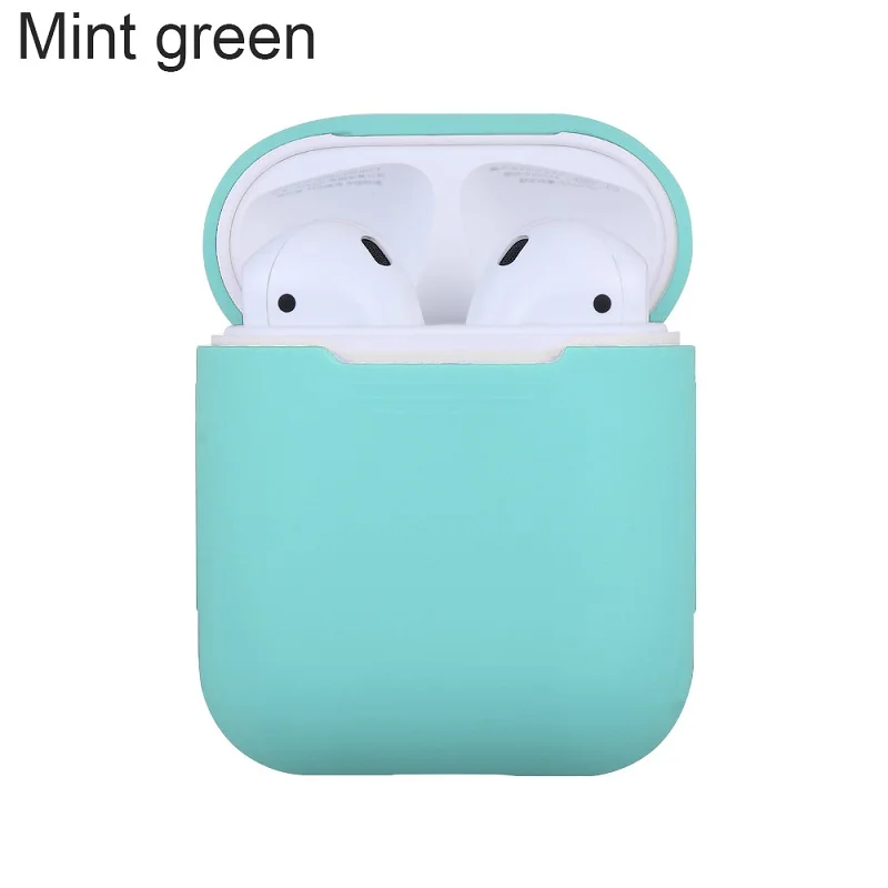 mint green Мини Мягкий силиконовый чехол для Apple Airpods противоударный чехол для Apple AirPod чехол s ультра тонкий Air Pods защитный чехол для наушников - Цвет: mint green