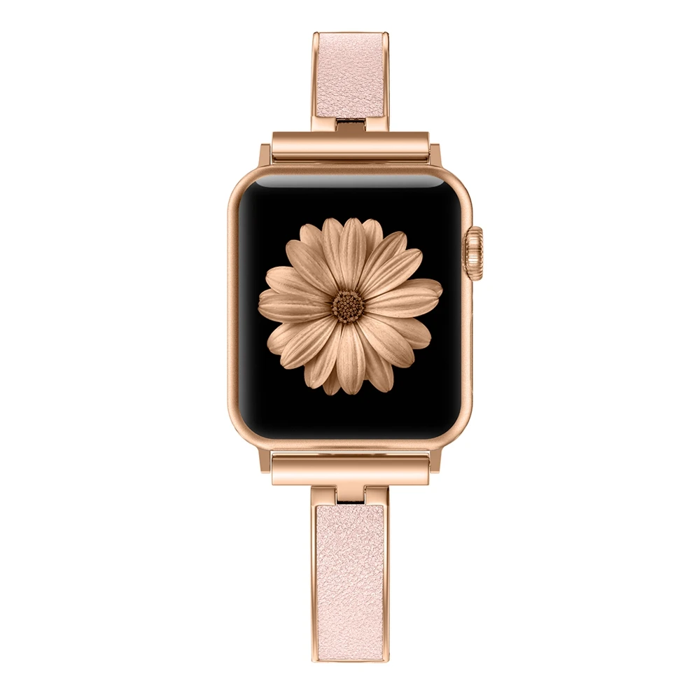 RoseGold Для Apple Watch Band 40 мм 44 мм серия 4 тонкий сменный Браслет ювелирные изделия для женщин для iWatch серии 3 2 1 38 мм 42 мм - Цвет ремешка: RoseGold