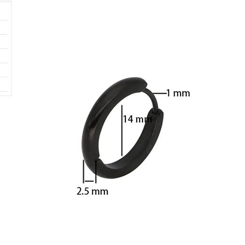 PUN панк металлические мужские серьги кольца черные пирсинг хип хоп круглые