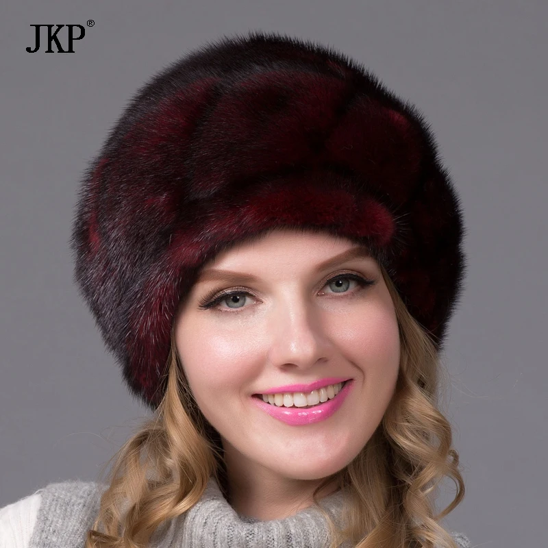 JKP реально натуральная зимняя меховая шапка настоящая норковая для женщин