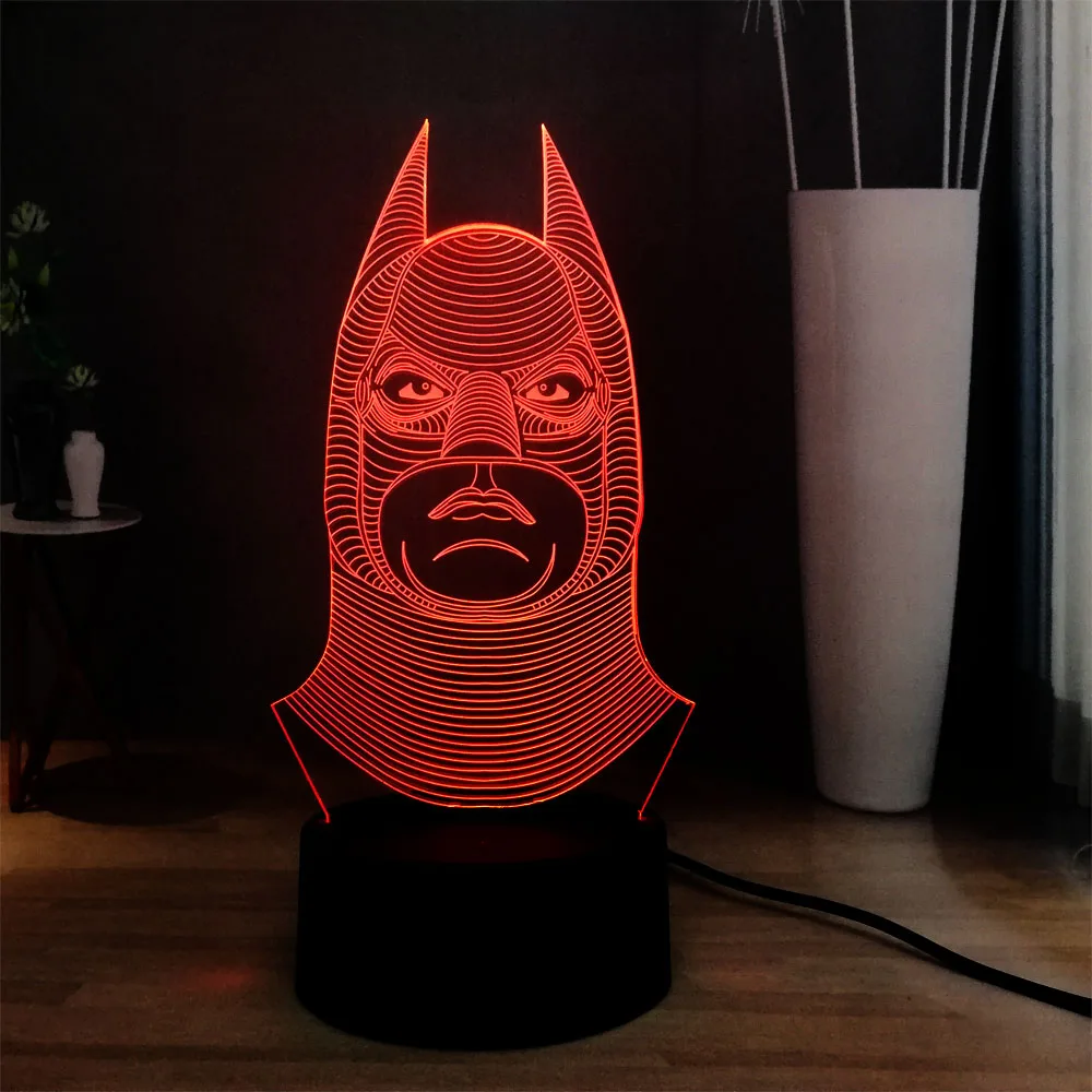Новинка 3D настольная лампа серия Marvel фигурка супергероя крутой Бэтмен новый для
