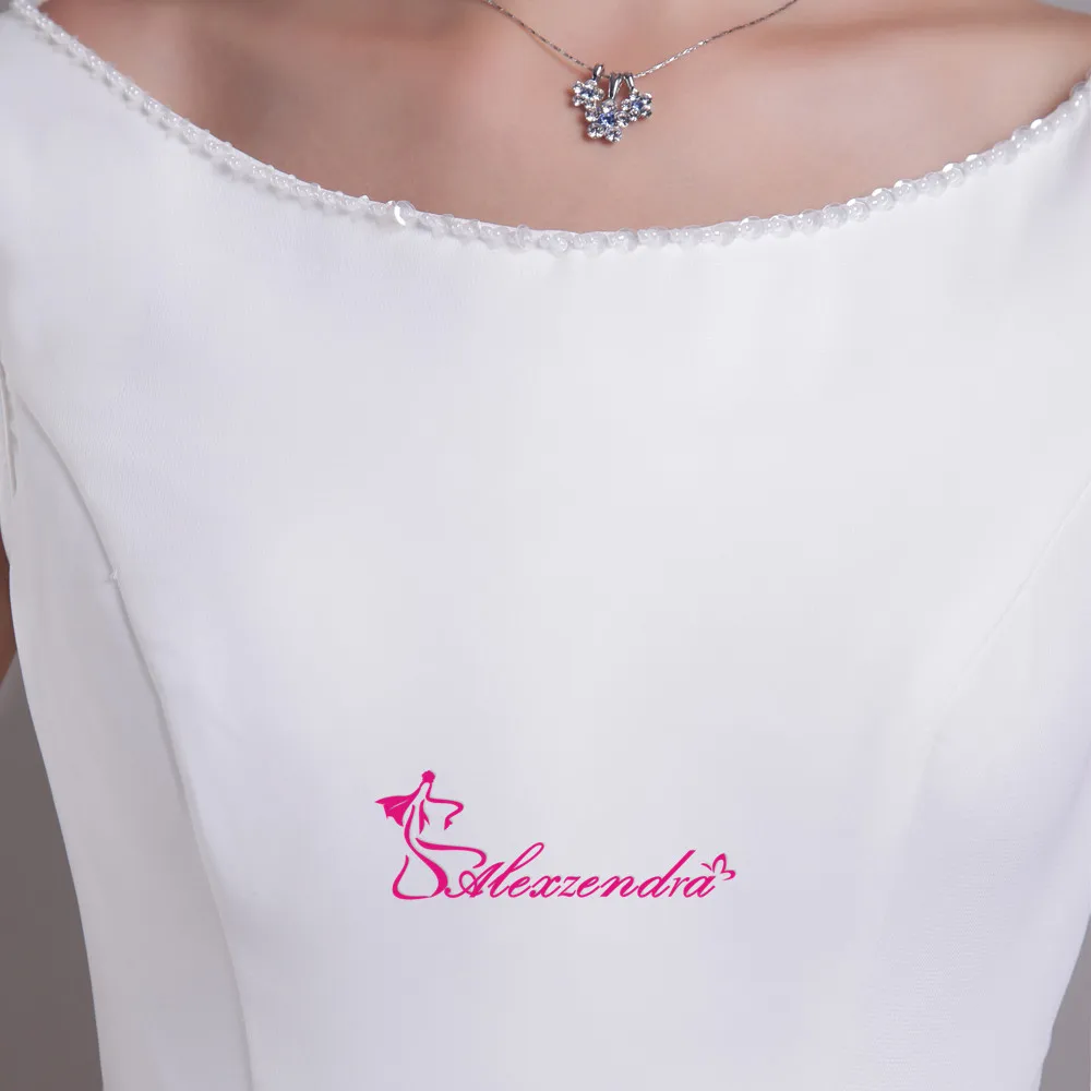 Alexzendra White Chiffon Simple Beach Illusion Back Vintage Wedding Dress Vestido De Noiva Bridal Gown Plus Size | Свадьбы и