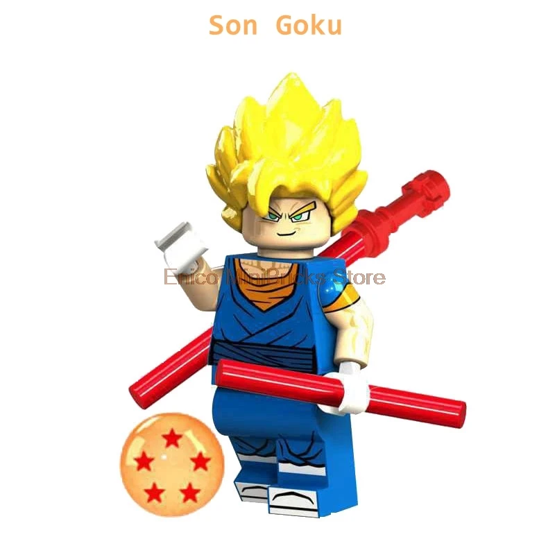 Son Goku Аниме Powerpuff девушка фигурка цветок Лютик пузыри Dragon Ball Супер Герои строительные блоки игрушки для детей - Цвет: Son Goku