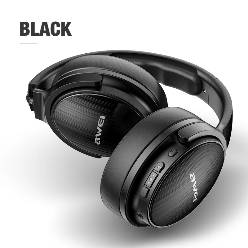 Black AWEI A780BL Bluetooth 5,0 беспроводные наушники Bluetooth наушники гарнитура с микрофоном складные Игровые наушники для iPhone samsung - Цвет: Black
