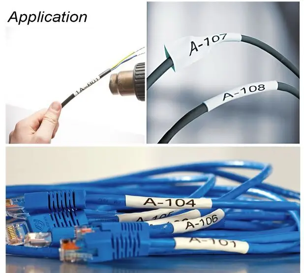 Термоусадочная трубка для печати 5 упаковок 8 мм черная белая совместима с