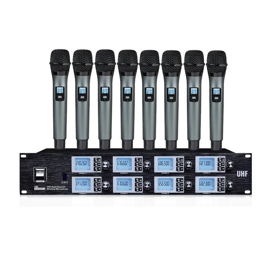 handheld Bolymic беспроводные микрофоны для пения UHF профессиональный караоке микрофон 8 бежевый беспроводная гарнитура микс для школьной церкви - Цвет: handheld