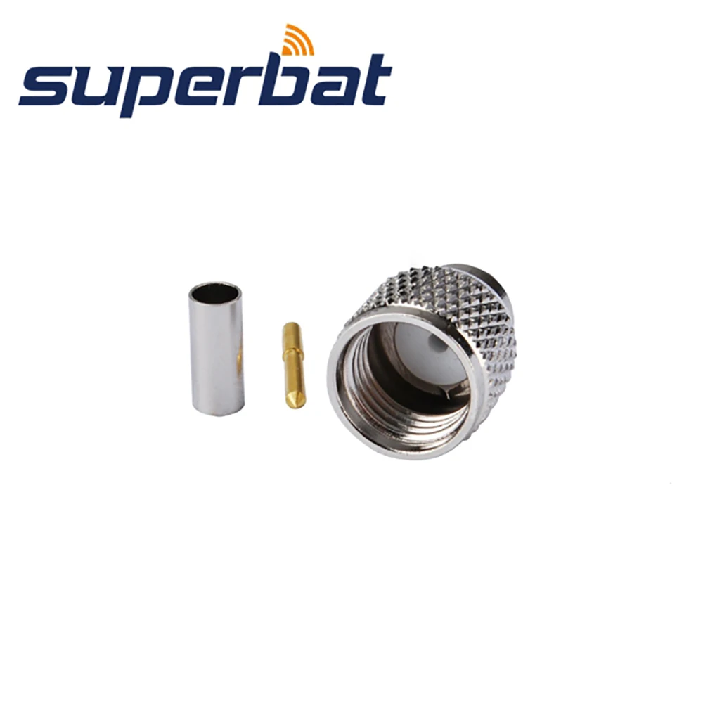 Superbat Mini-UHF Crimp 50 Ohm Male RF Coaxial Connector for Cable RG316 RG174 LMR100 RG178