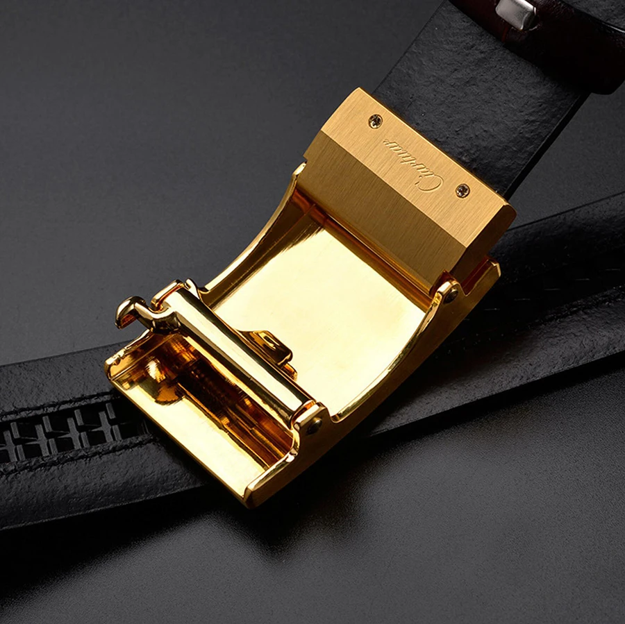

2020 new design men belt high quality genuine leather strap trousers luxury suit ciartuar automatic buckle belt free shipping