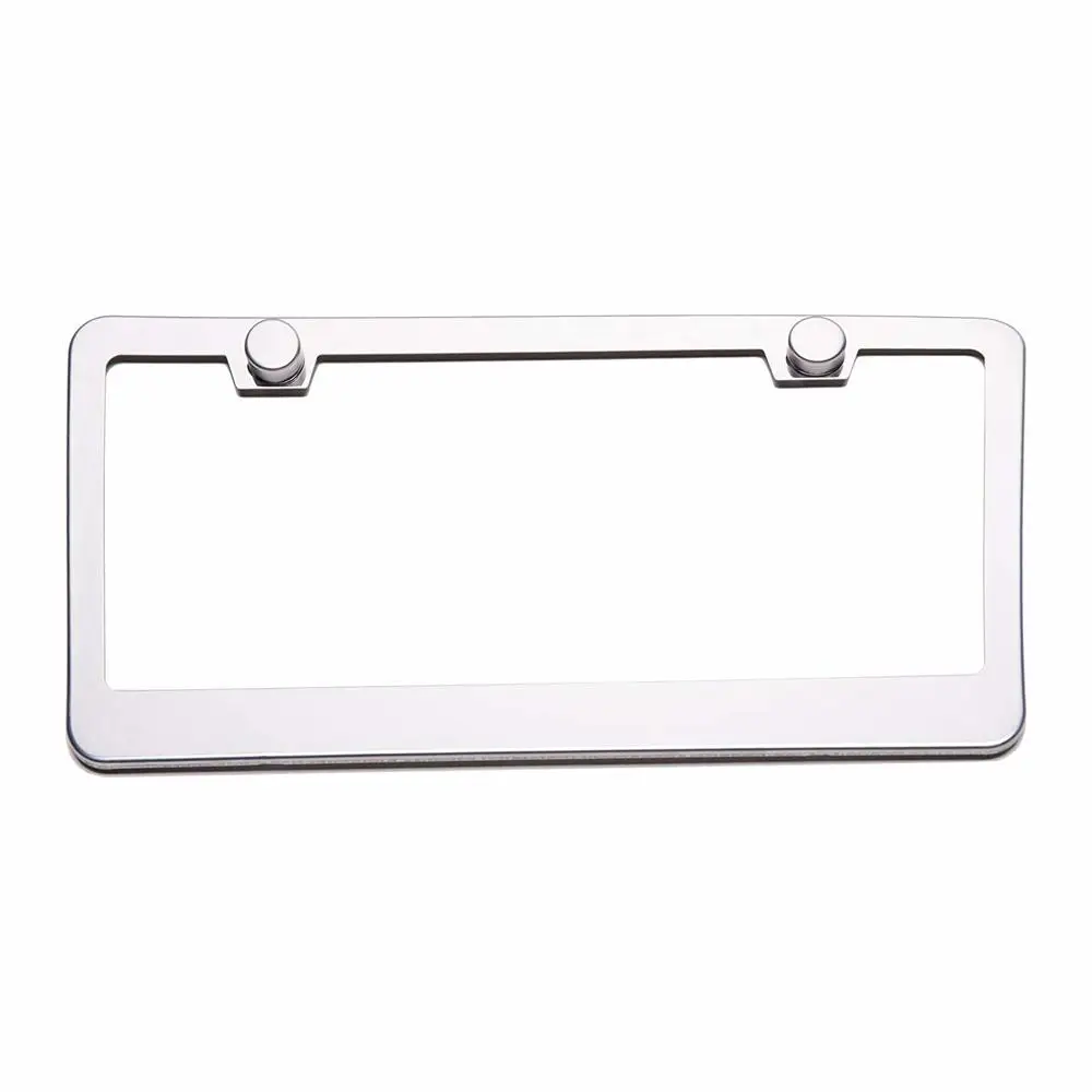 Stainless Steel Car License Plate Frame Cover with Screw Caps 2PCS (2-Hole Black/sliver) | Автомобили и мотоциклы