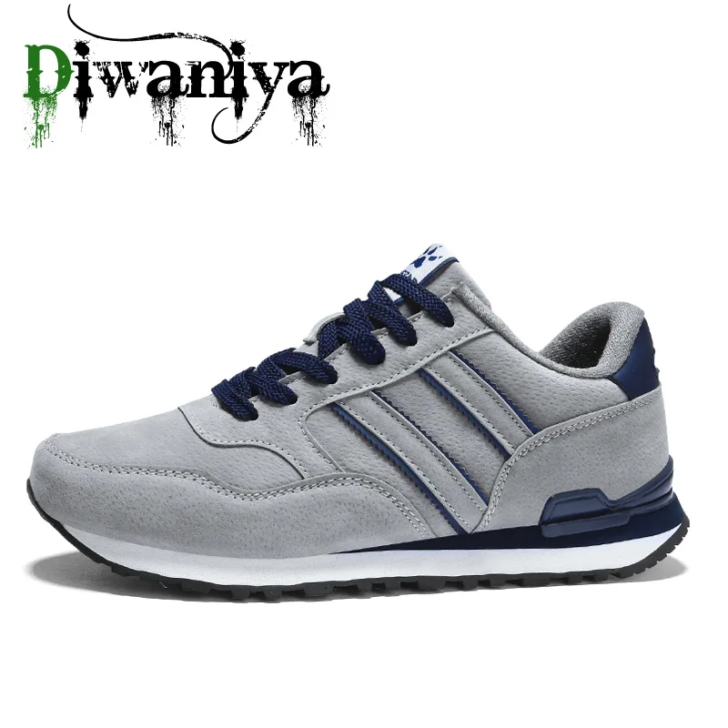 Leather Gray Высококачественная Мужская спортивная обувь, кроссовки, прогулочная обувь, дышащая обувь для бега,, легкая модная мужская обувь, кроссовки - Цвет: Leather Gray