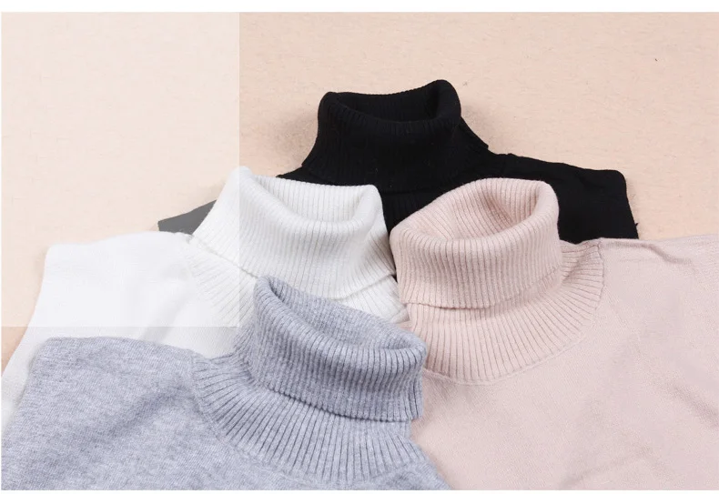 Женский осенне зимний кашемировый пуловер с высоким воротником вязаный шарф