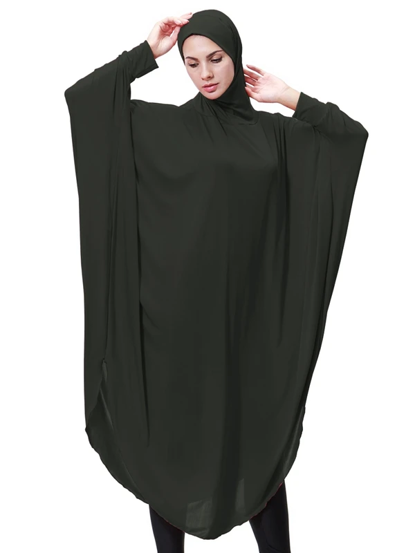 Хиджаб оверсайз с рукавом длинный черный хиджаб размер M L XL 6 цветов|hijab with sleeves|hijab