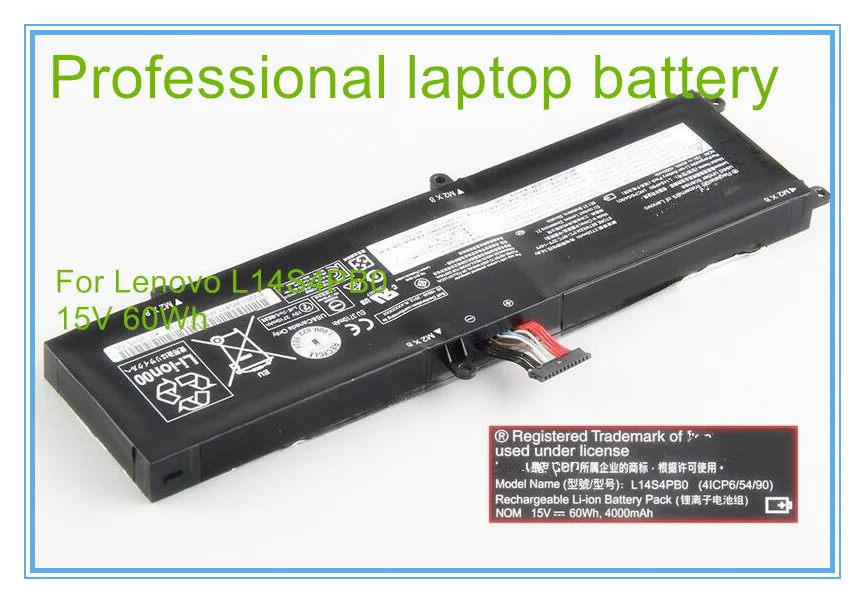 Оригинальный L14S4PB0 Аккумулятор для Savers 14 серии ноутбука 15В 60wh Бесплатная доставка