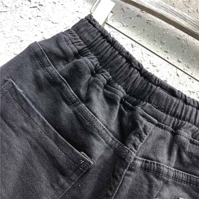 Spring and Autumn New Type Embroidery Letter Tight waist Jeans Shorts Women's Loose Slim Bottom Broad Legs 50NDK21 | Женская одежда