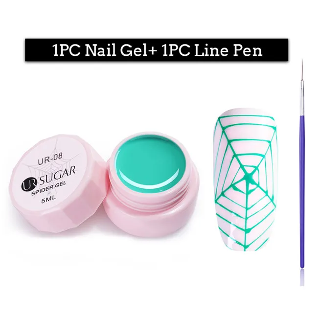 Pen UR-08 Ur Sugar 5 мл паук гель для ногтей креативный проволочный рисунок лак для ногтей точка к линии Гель-лак для живописи тянет шелк паук дизайн ногтей - Цвет: Pen UR-08