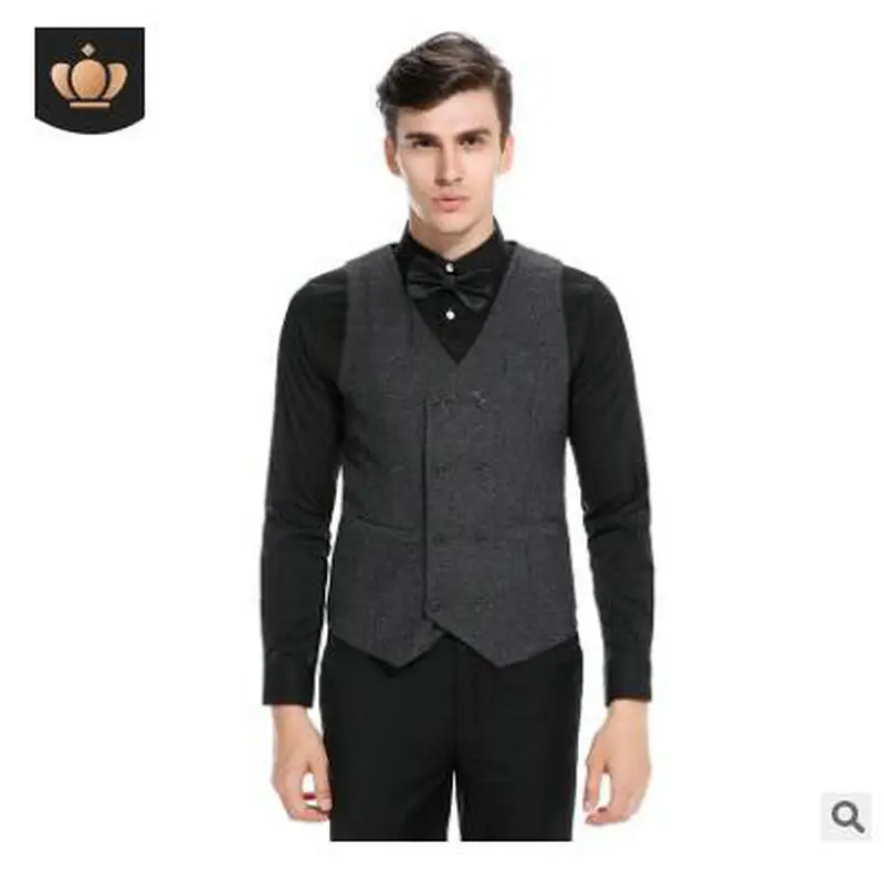 Высокое качество мужской формальный жилет для делового костюма Костюм