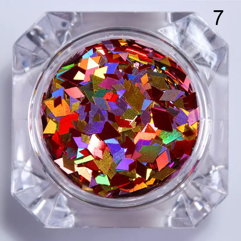 Pattern 14 1g 1 коробка лазерные серебряные блестки для ногтей пыль мульти форма советы лак для ногтей Сделай Сам хлопья украшения Маникюр - Цвет: Pattern 14 1g
