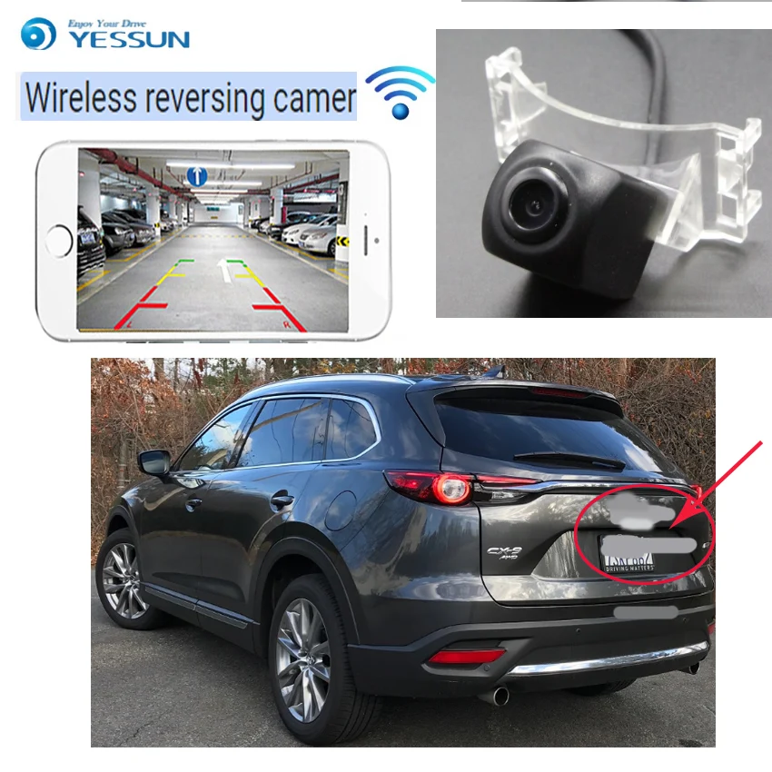 YESSUN car Reverse wireless reverse camera hd night vision  For Mazda CX~9 CX9 2007~2014 Car HD rear view reversing camera