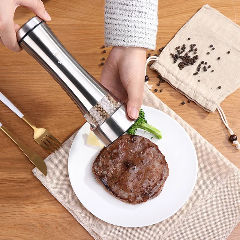 M&ampK HOME Kitchen Supplies BBQ Stainless Steel Pepper Grinder Manual Black Mill Bottle Flavor | Дом и сад