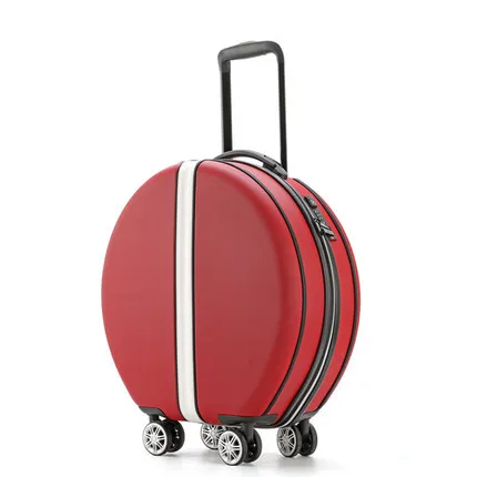 red luggage Для женщин прокатки костюм чехол с косметический Чехол, Круглый ABS+ PC бленда для объектива в путешествия Чемодан сумка для путешествий, универсальные колеса туда и обратно коробка упаковывая изготовленный на заказ логотип и сумки той же расцветки - Цвет: red luggage