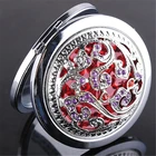 Винтажное серебряное полое зеркало для макияжа, двухстороннее складное компактное зеркало, Рождественский свадебный подарок для женщин, Maquiagem