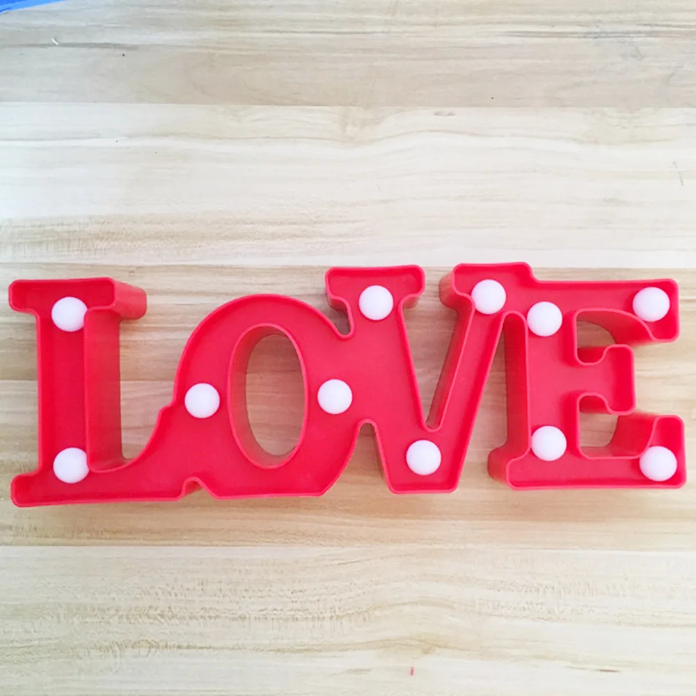 Подарок на день Святого Валентина 3D Marquee LOVE Letter светодиодный светильник s романтические настенные лампы ночной Светильник для дома вечерние свадебные украшения