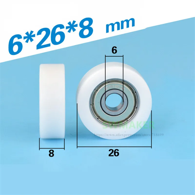 SWMAKER 6*26*8 мм M6 * 26*8 пластиковый шкив с пластиковым покрытием подшипник 626Z рулонный
