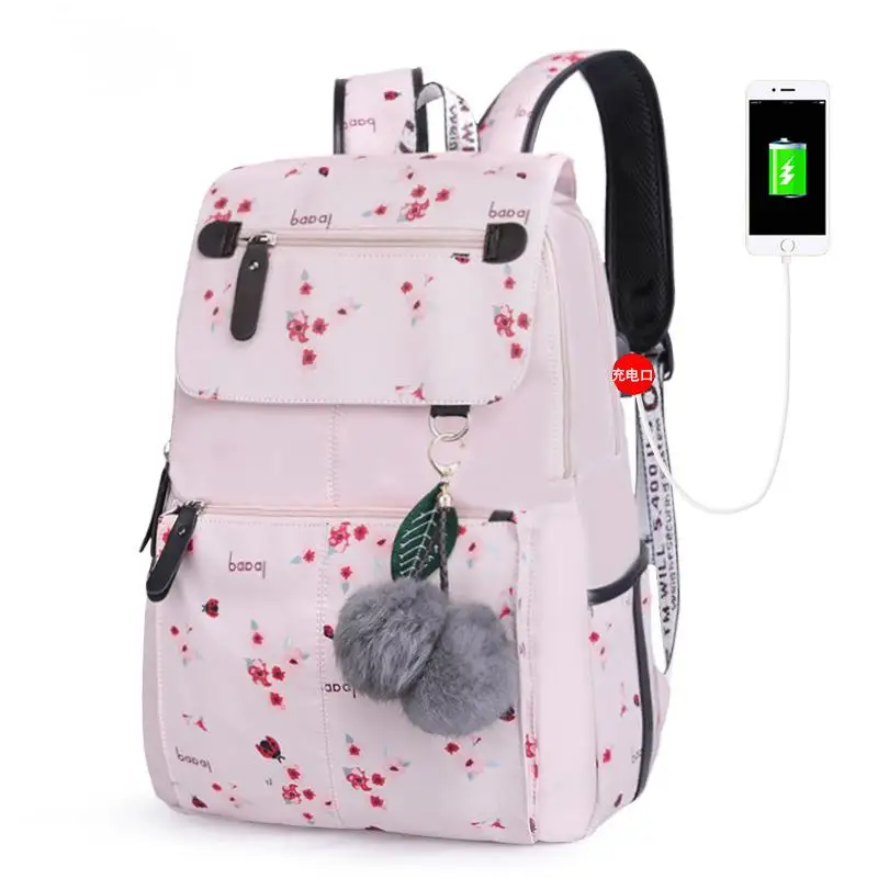 Flower pink Fengdong Детский рюкзак, водонепроницаемый рюкзак для девочек, школьная сумка для подростков, для учеников средней школы, Mochila Escolar Feminina - Цвет: Flower pink