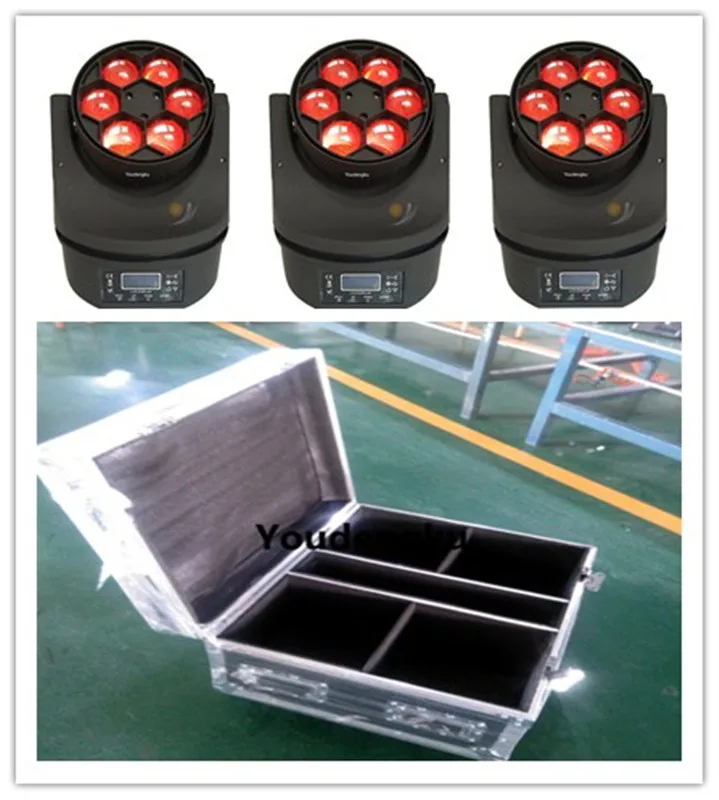 8 шт. с flightcase B Eye LED Moving Head beam Light 6x15 Вт RGBW 4в1 вращающийся Луч moving head Bee Light|Эффект