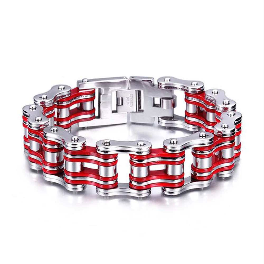 20 мм тяжелый панк рок мужские Красный Велосипед Байкер браслет-цепочка для