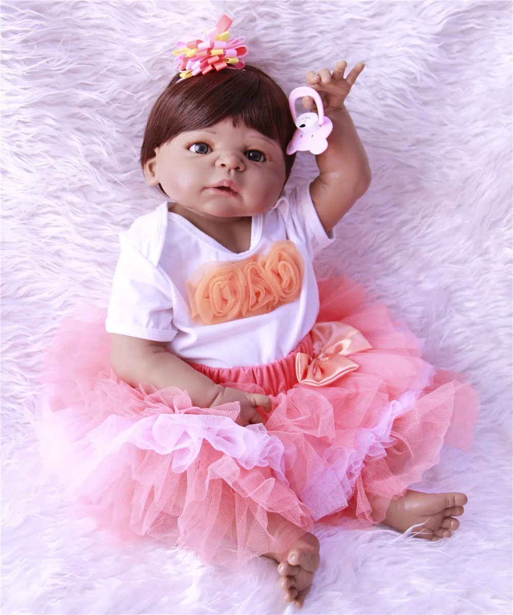 Кукла из 100% силикона для новорожденных черная 57 см | Игрушки и хобби