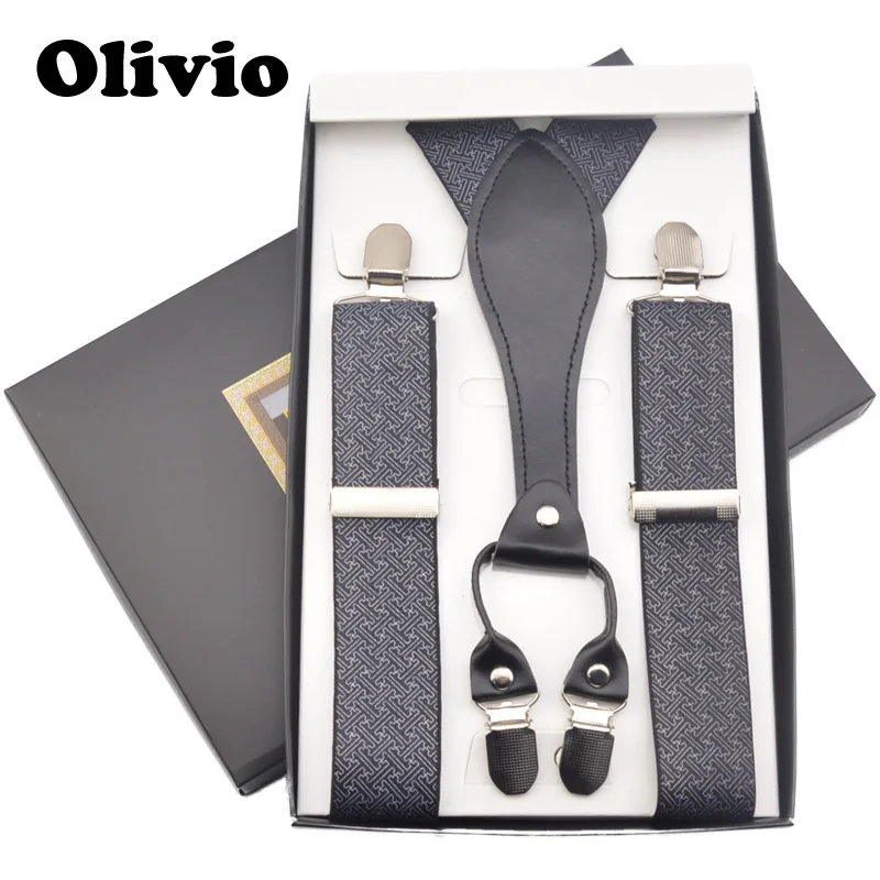 2017 Mens 3.5 cm Width Adjustable Four Clip-on Y-Back Solid Black Elastic Suspenders Braces for Father/Grandfather 110cm | Аксессуары