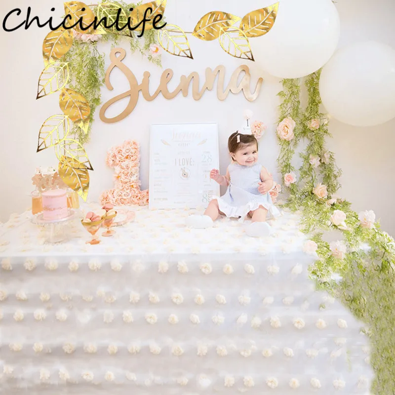 Chicinlife 1 компл. полые Дизайн поддельные цветок листья овсянка баннер День рождения