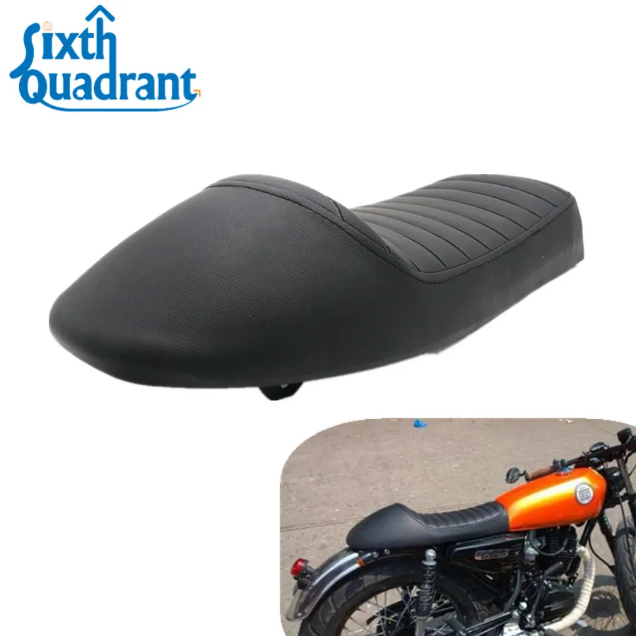 

Cafe Racer Retro Locomotive Seat Leather Waterproof Hump Black For Honda CB CL