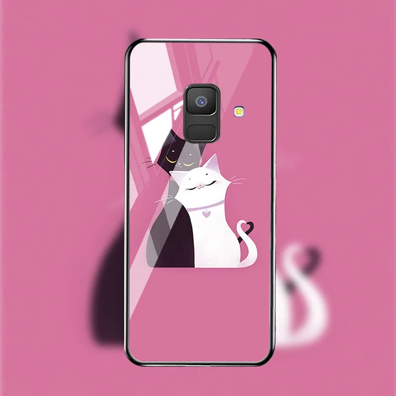 M020 Soaptree чехол из закаленного стекла для samsung Galaxy A8 A6 Plus чехол s Star Space мультфильм для samsung A8 A730F A530F чехол бампер - Цвет: M020