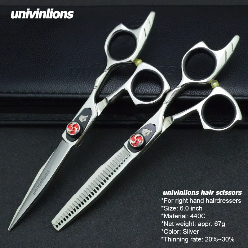 Univinlions 6 &quotЯпония 440C ножницы для стрижки филировочные Профессиональные