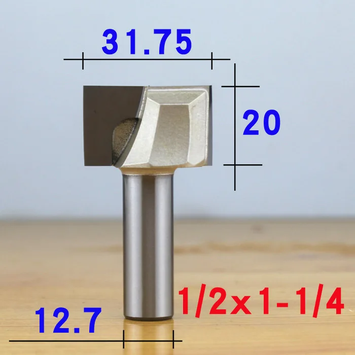 1-2 x 1 1-4 Профессиональный класс 1/" 1/2" хвостовик ПОВЕРХНОСТИ строгания древесины Фрезерные фрезы плоское дно очистки древесины резки деревообрабатывающий резной нож - Длина режущей кромки: 1-2 x 1 1-4
